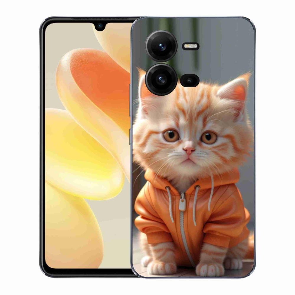 Gélový kryt mmCase na Vivo X80 Lite - mačiatko v mikine