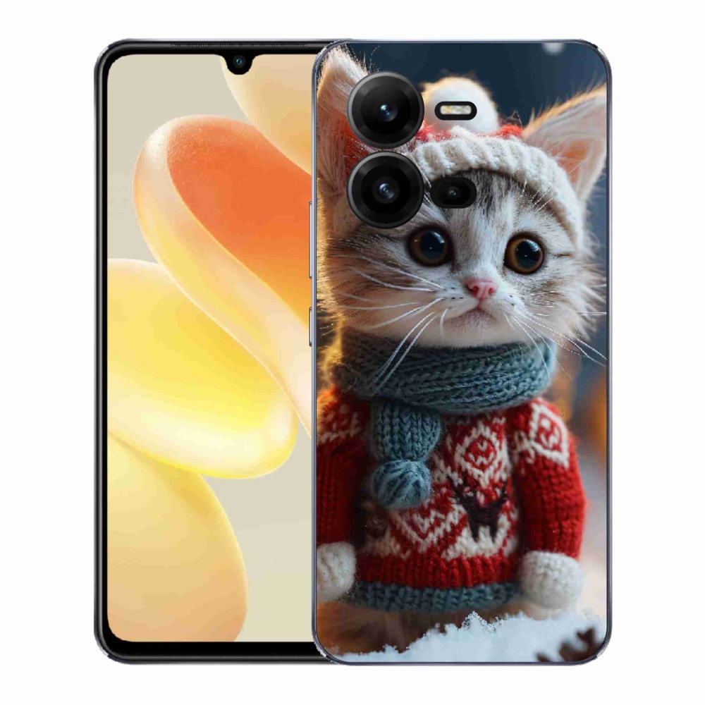 Gélový kryt mmCase na Vivo X80 Lite - mačiatko vo svetri