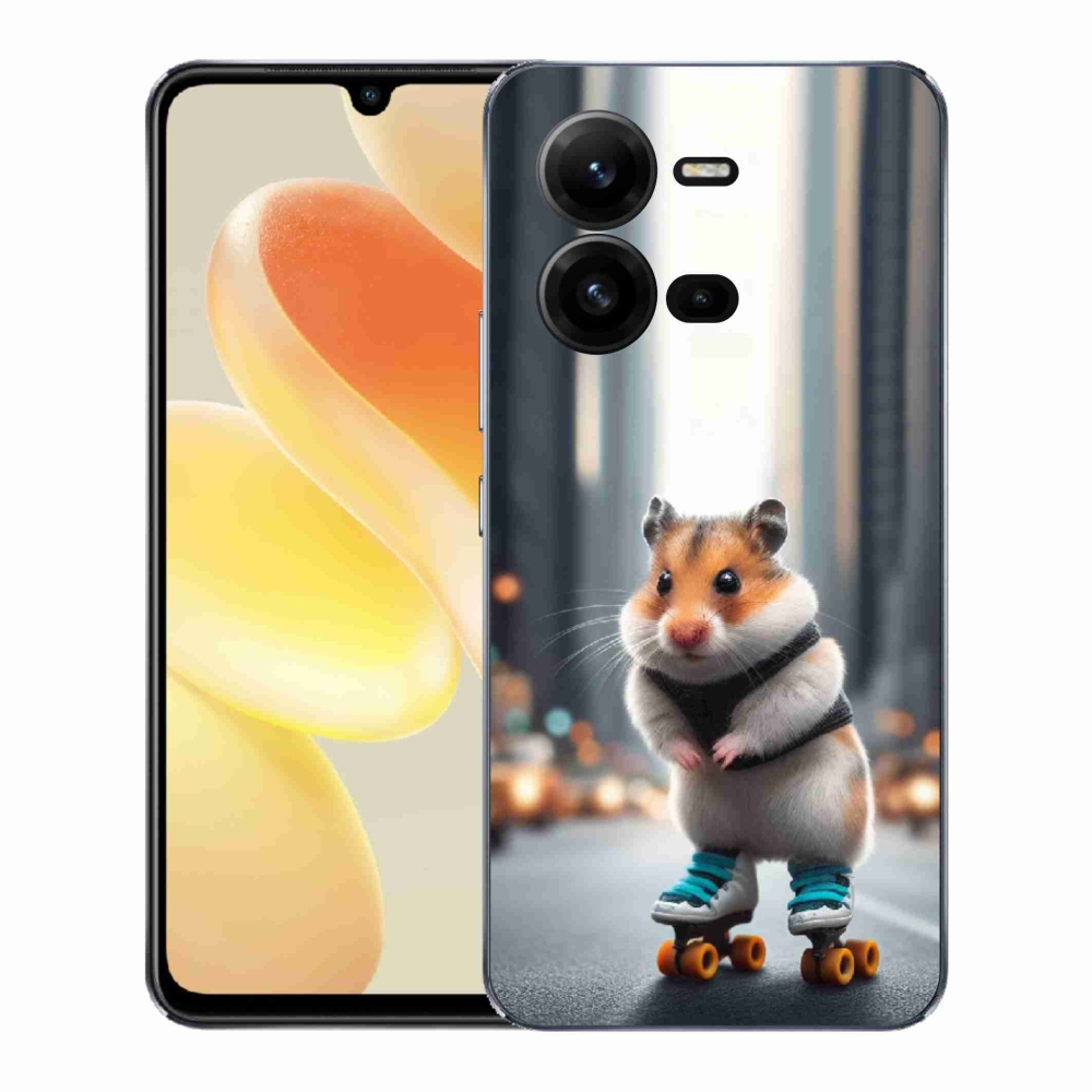 Gélový kryt mmCase na Vivo X80 Lite - škrečok na korčuliach
