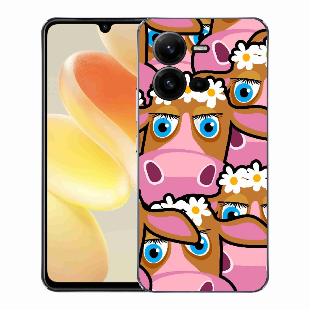 Gélový kryt mmCase na Vivo X80 Lite - kreslené kravičky