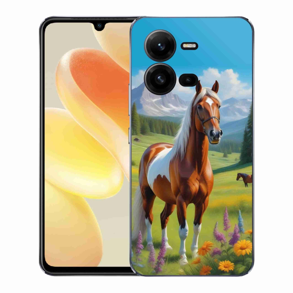 Gélový kryt mmCase na Vivo X80 Lite - kôň na lúke