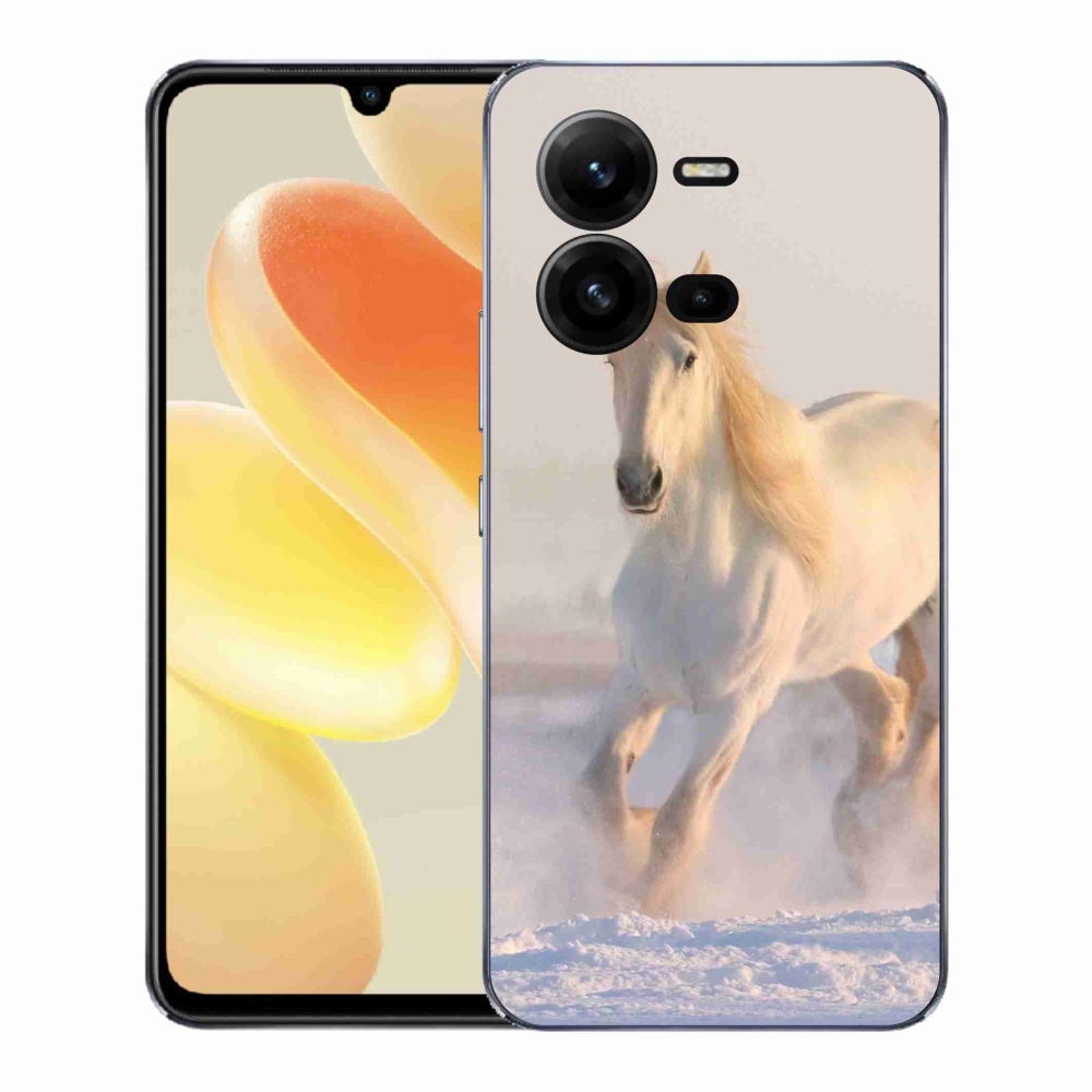 Gélový kryt mmCase na Vivo X80 Lite - kôň v snehu