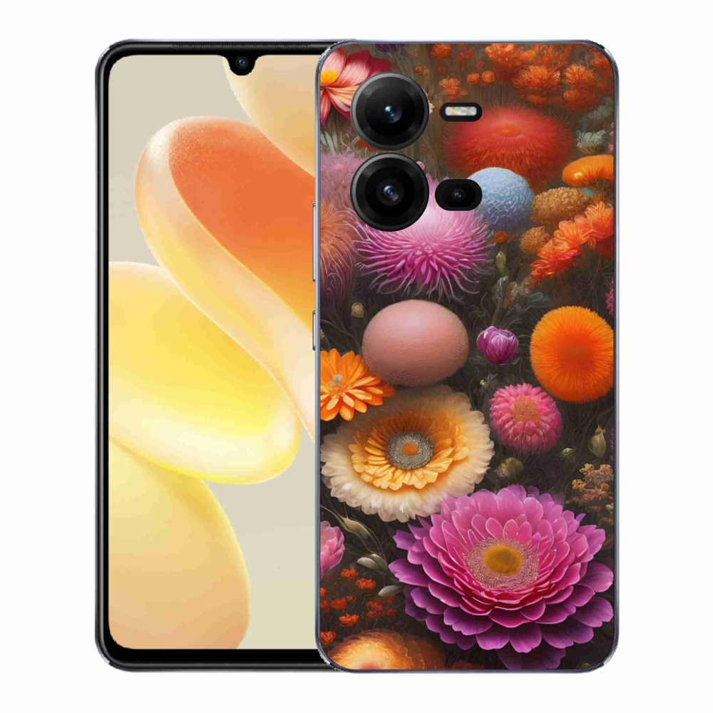 Gélový kryt mmCase na Vivo X80 Lite - kvetinová kompozícia