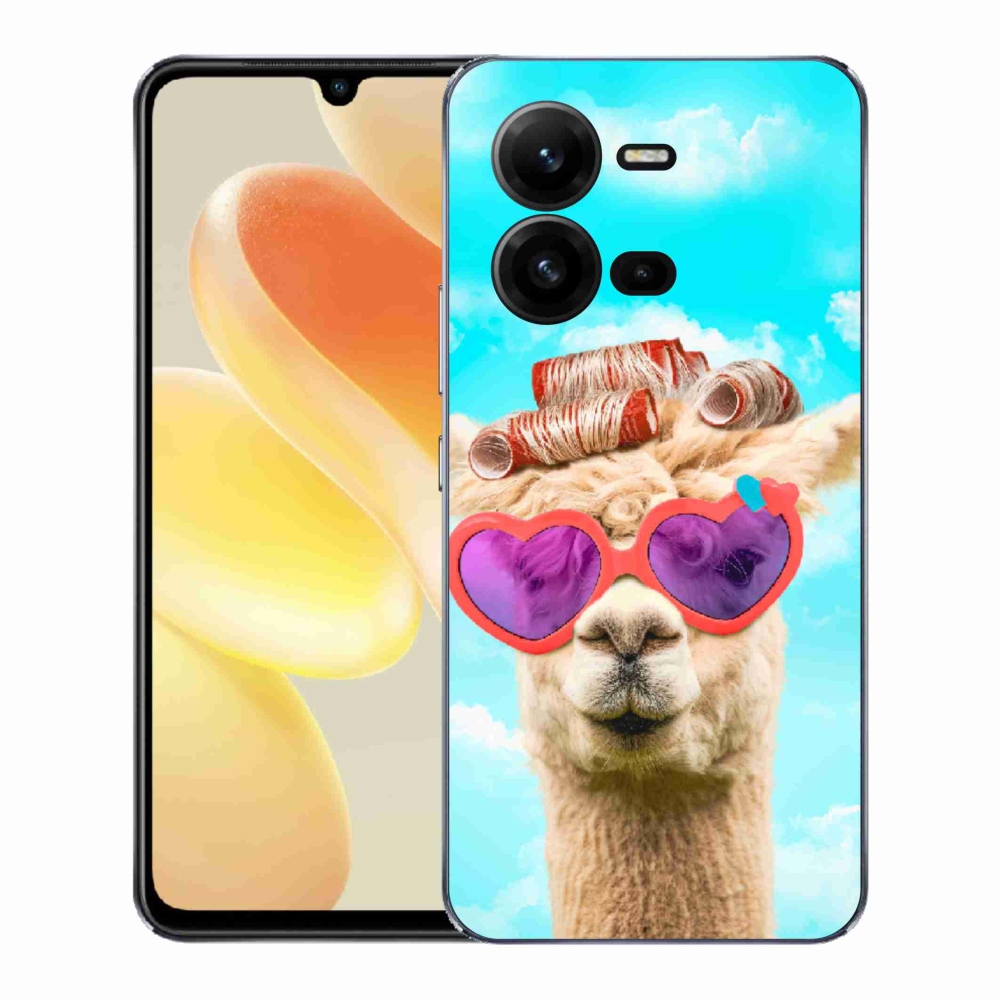 Gélový kryt mmCase na Vivo X80 Lite - lama s okuliarmi