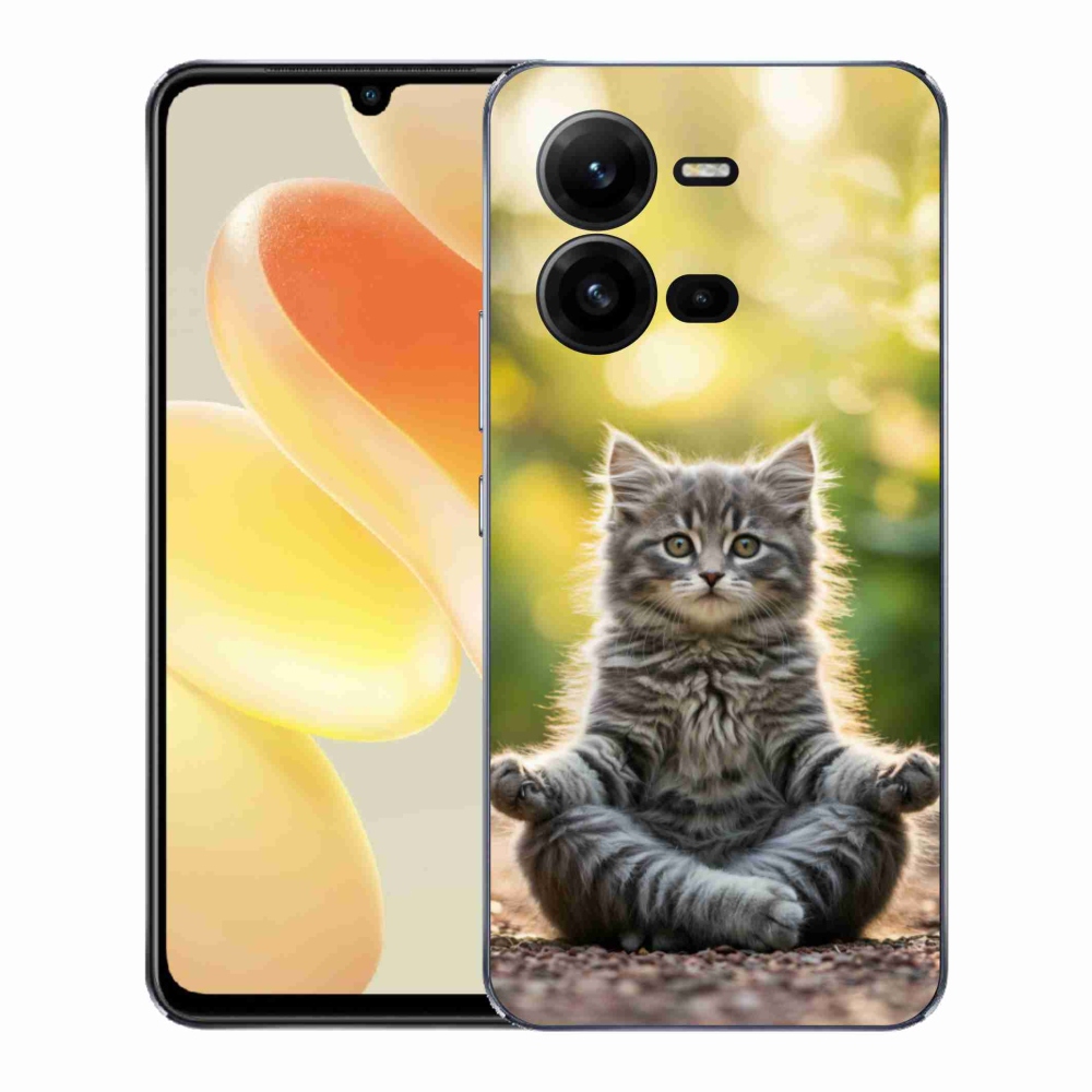Gélový kryt mmCase na Vivo X80 Lite - meditujúce mačiatko