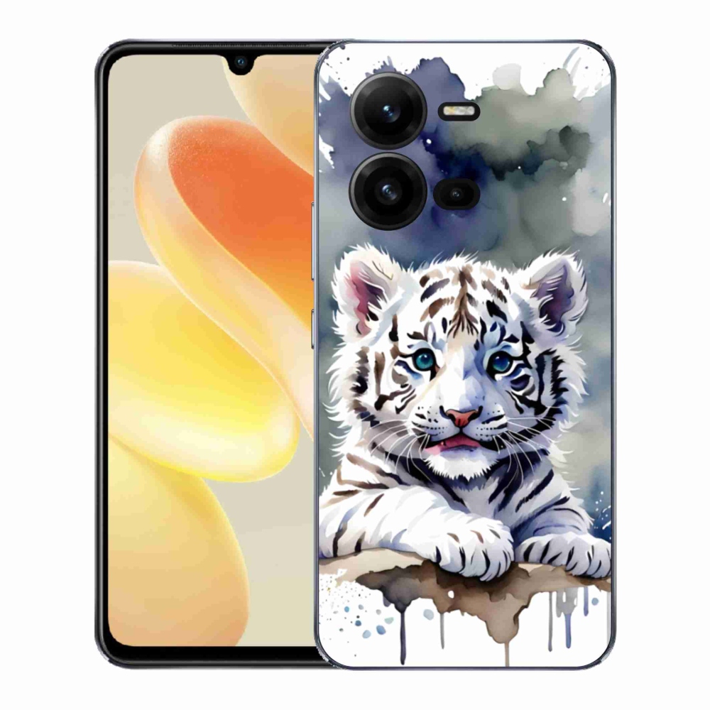 Gélový kryt mmCase na Vivo X80 Lite - mláďa bieleho tigra