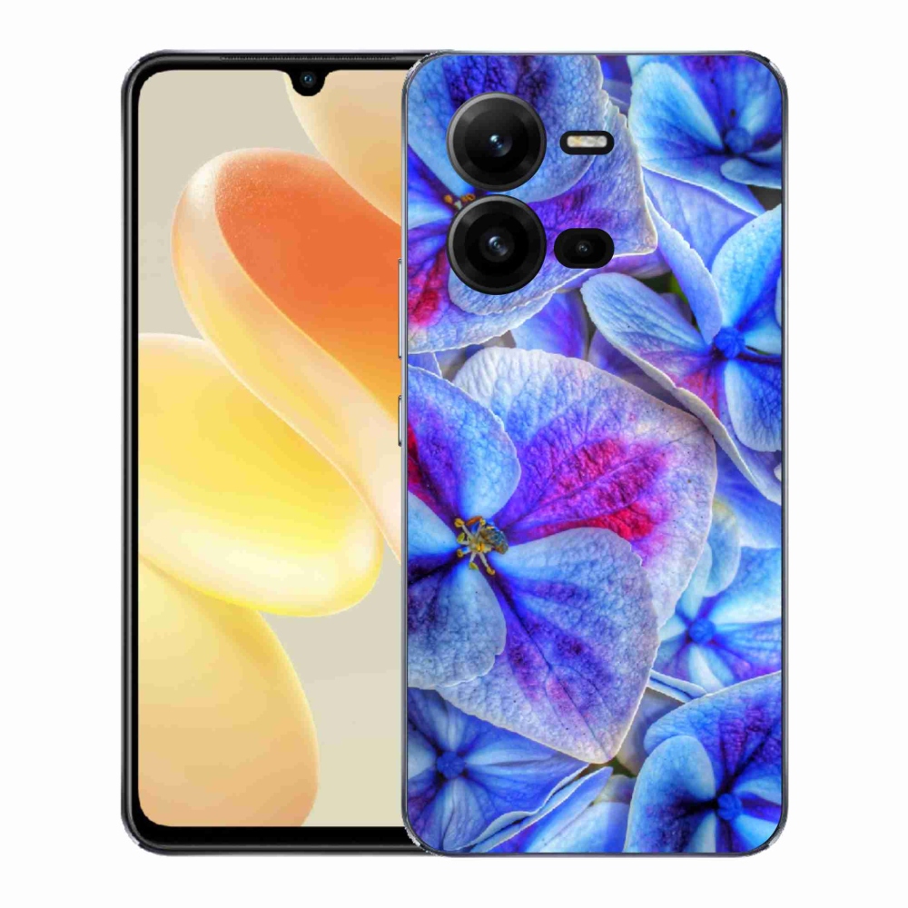 Gélový kryt mmCase na Vivo X80 Lite - modré kvety 1