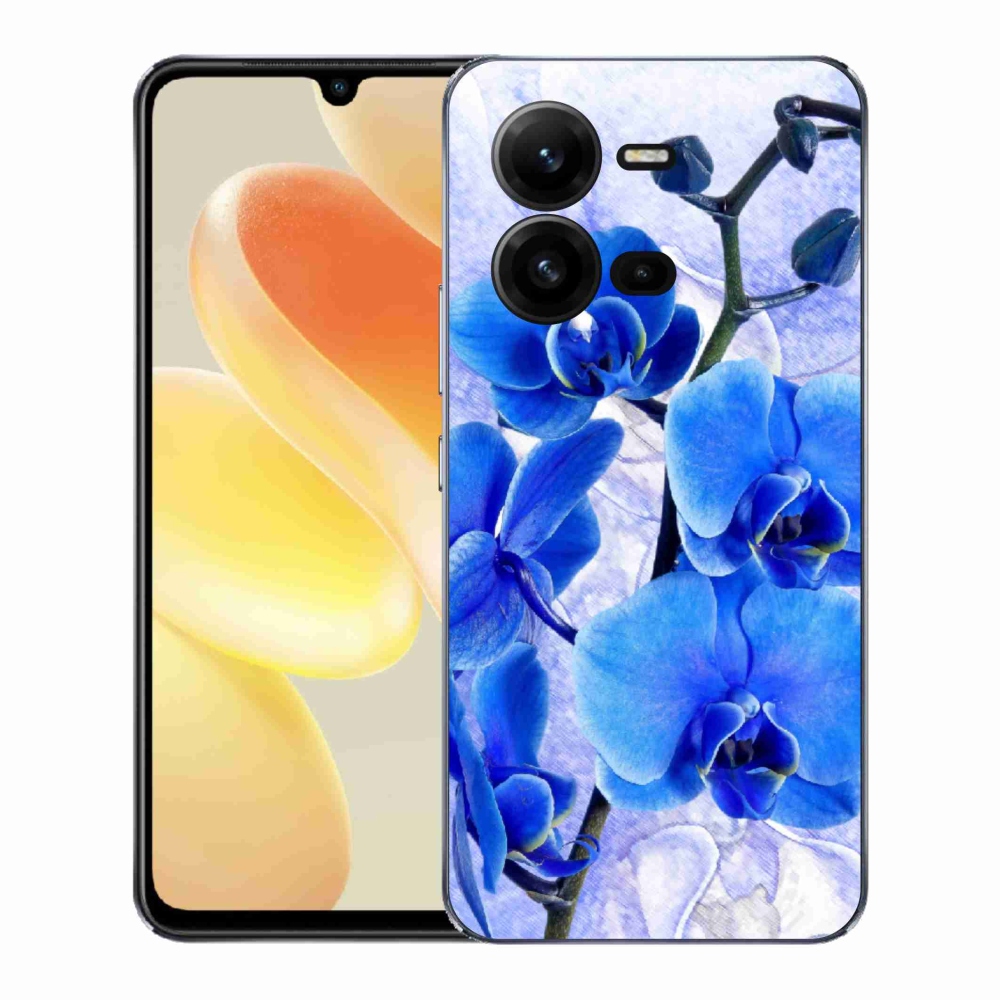 Gélový kryt mmCase na Vivo X80 Lite - modré kvety