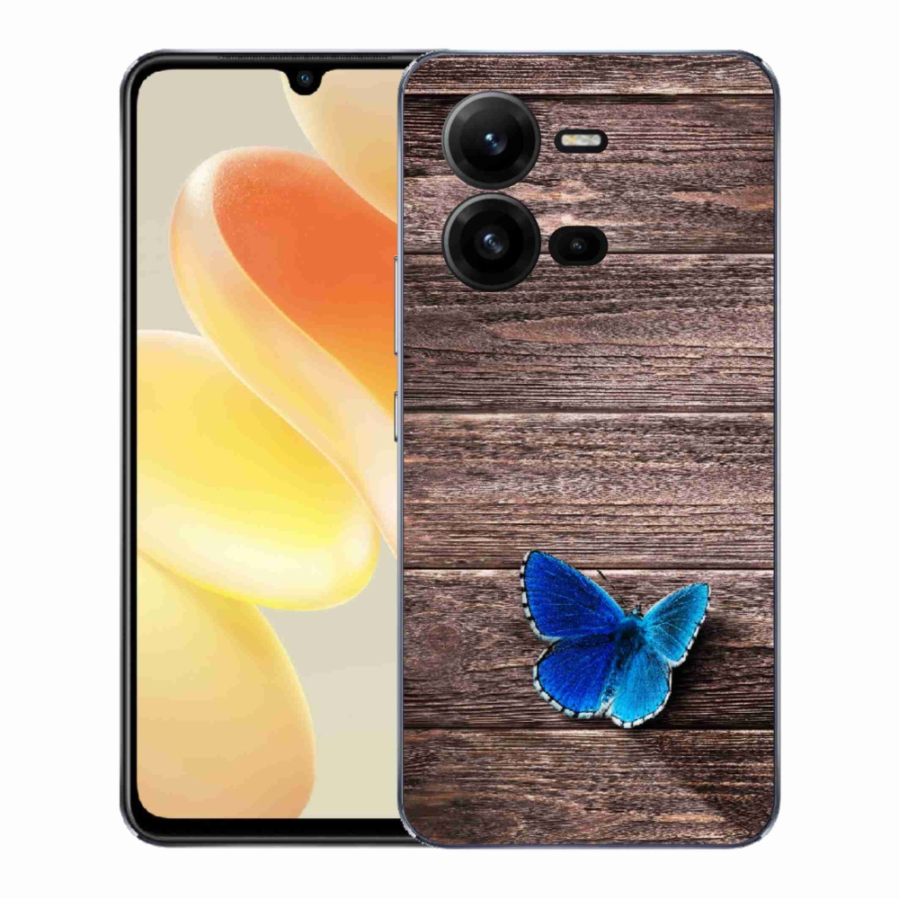 Gélový kryt mmCase na Vivo X80 Lite - modrý motýľ 1