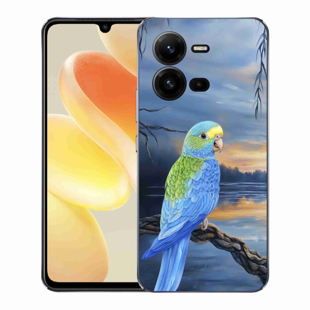 Gélový kryt mmCase na Vivo X80 Lite - modrý papagáj
