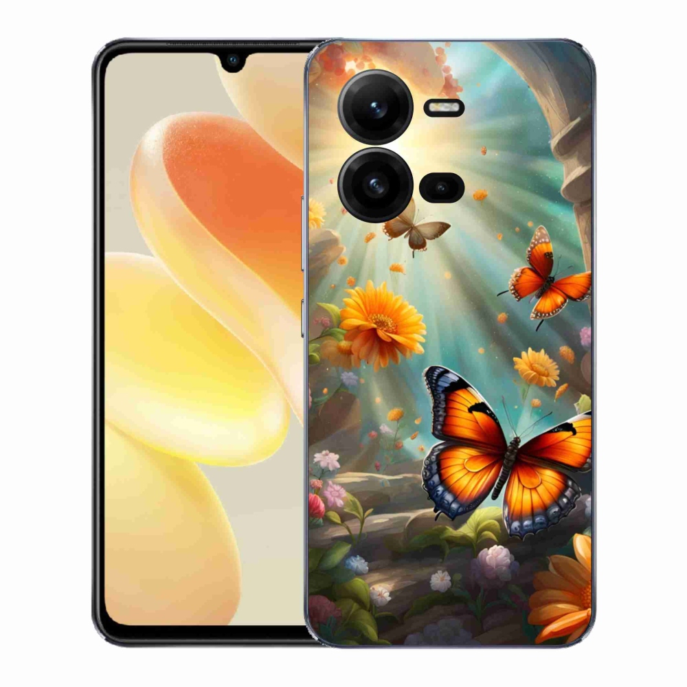 Gélový kryt mmCase na Vivo X80 Lite - motýlia záhrada 2