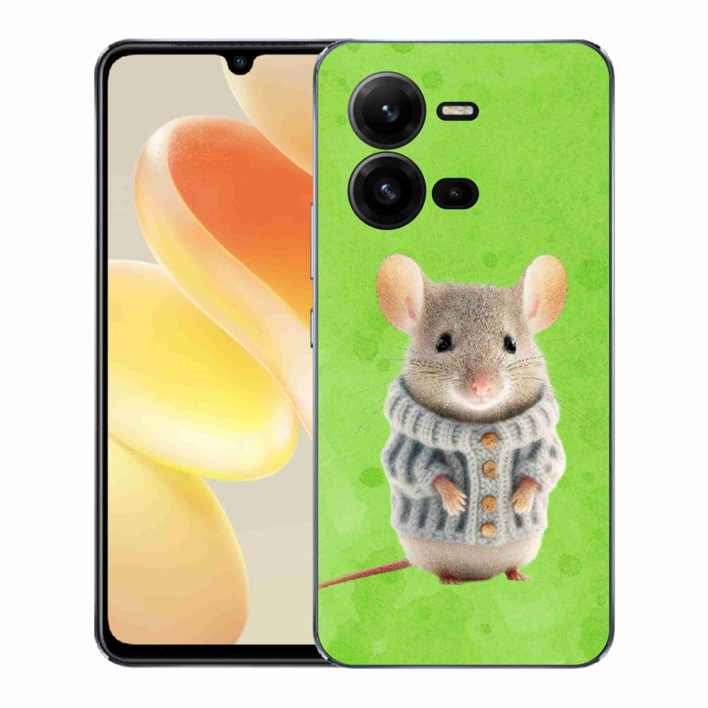 Gélový kryt mmCase na Vivo X80 Lite - myška vo svetri