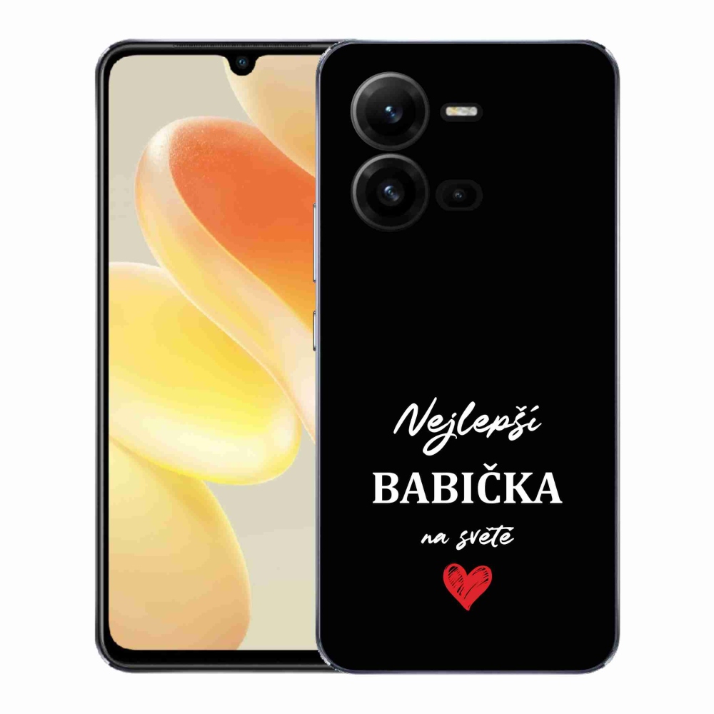 Gélový kryt mmCase na Vivo X80 Lite - najlepšia babička 1 čierne pozadie