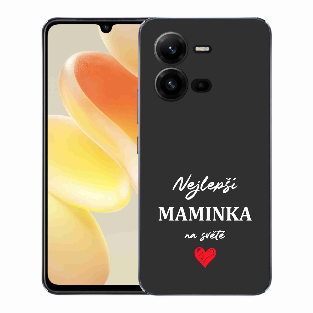 Gélový kryt mmCase na Vivo X80 Lite - najlepšia mamička 1 čierne pozadie