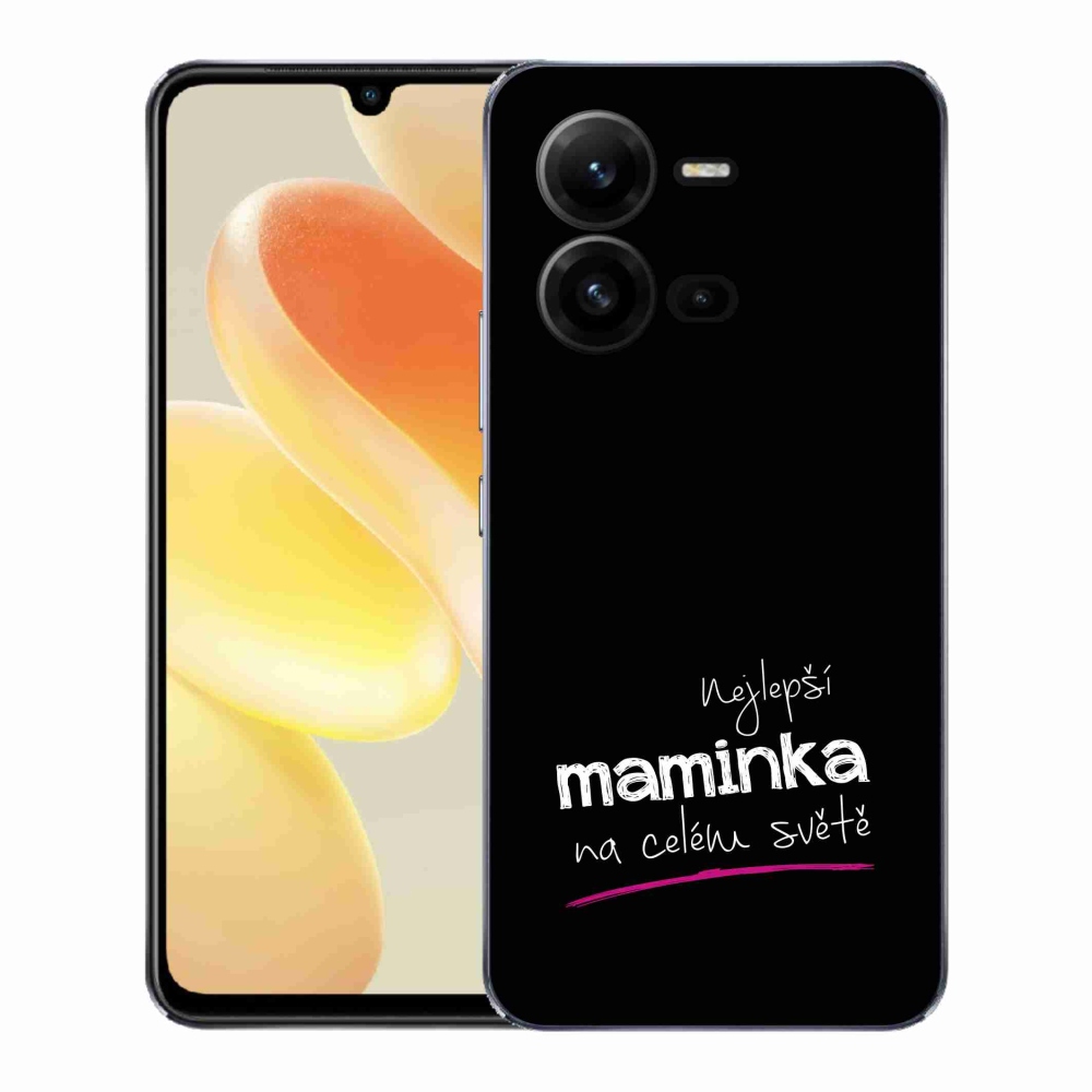 Gélový kryt mmCase na Vivo X80 Lite - najlepšia mamička 4 čierne pozadie