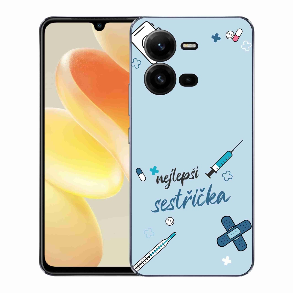 Gélový kryt mmCase na Vivo X80 Lite - najlepšia sestrička modré pozadie