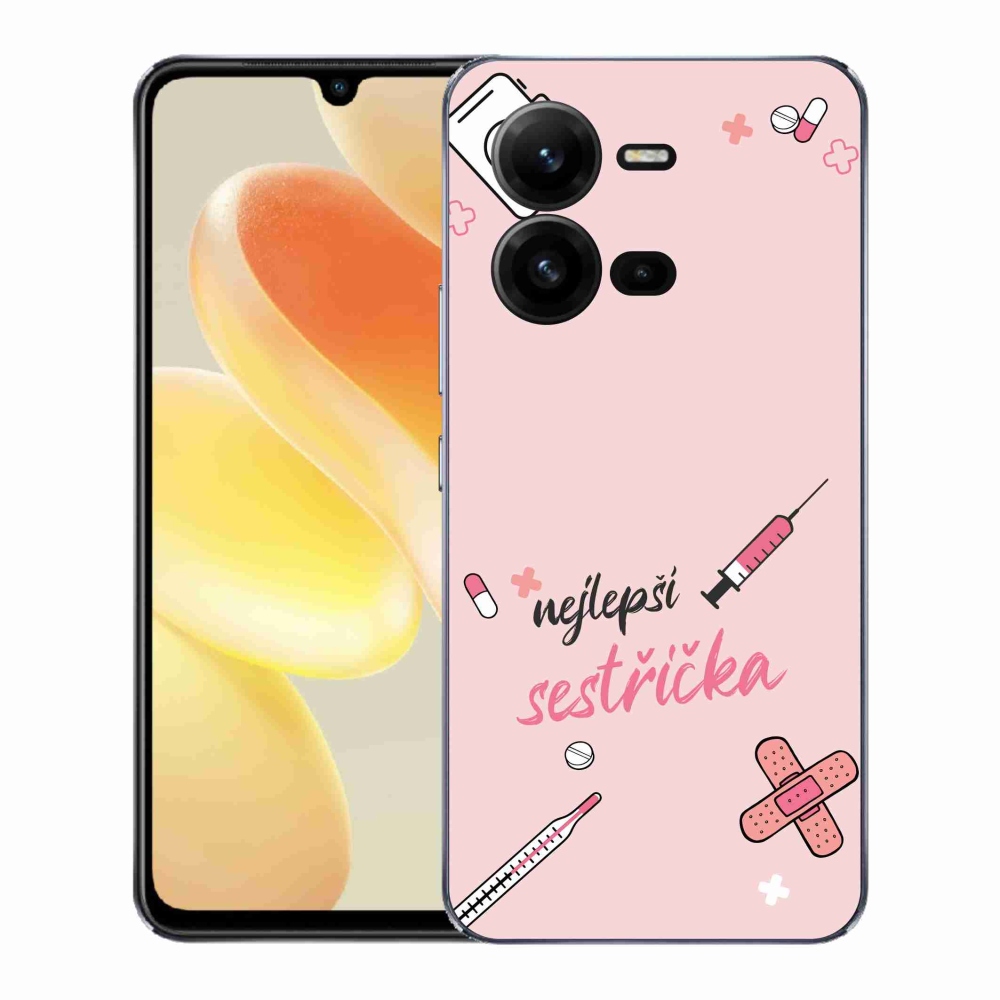Gélový kryt mmCase na Vivo X80 Lite - najlepšia sestrička ružové pozadie