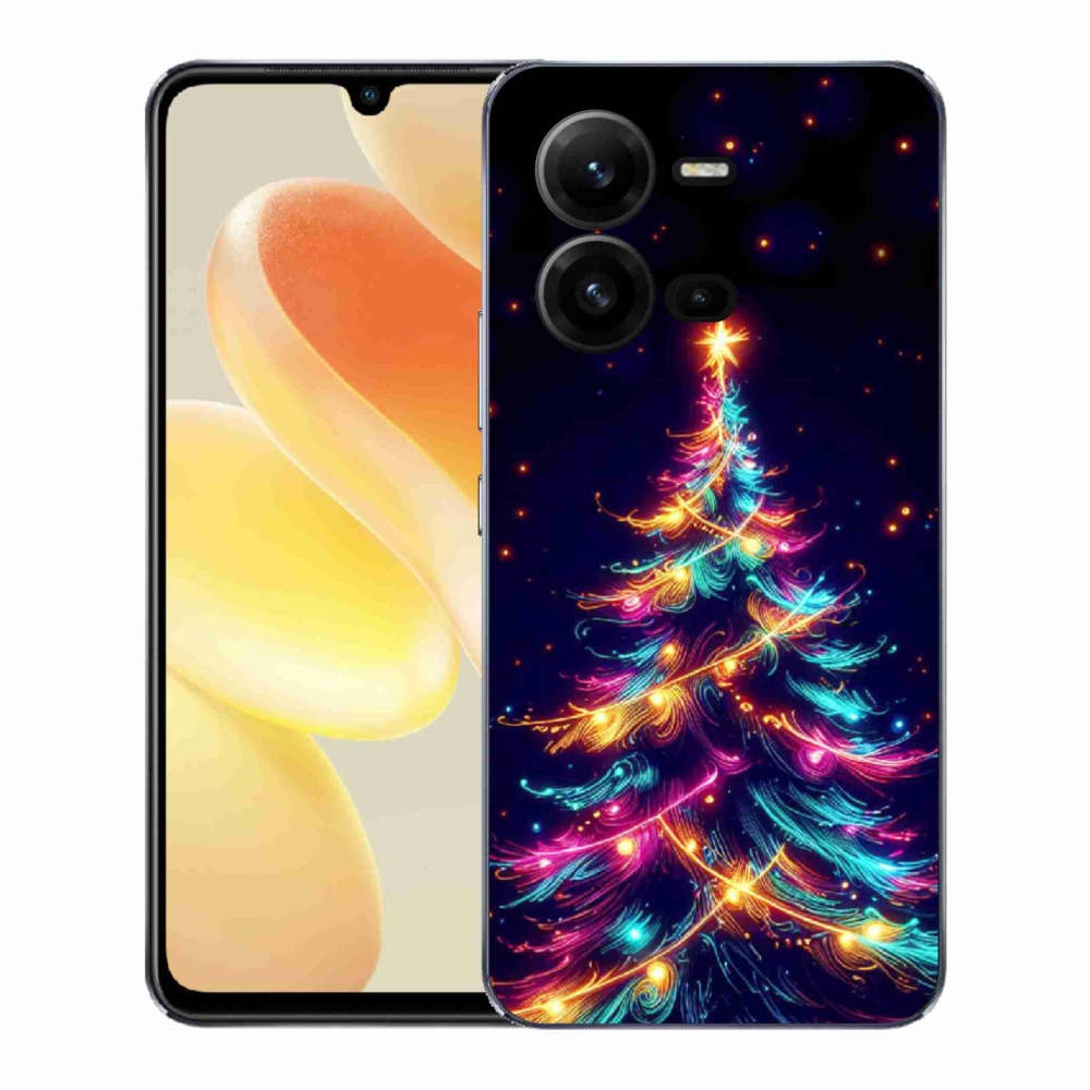 Gélový kryt mmCase na Vivo X80 Lite - neónový vianočný stromček