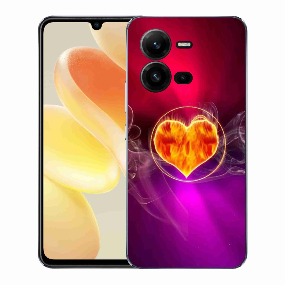 Gélový kryt mmCase na Vivo X80 Lite - ohnivé srdce