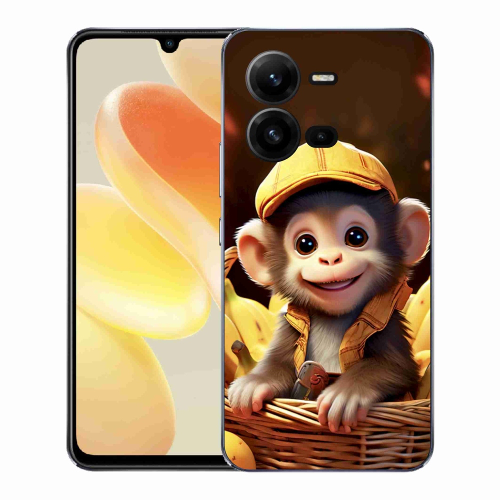 Gélový kryt mmCase na Vivo X80 Lite - opice v košíku