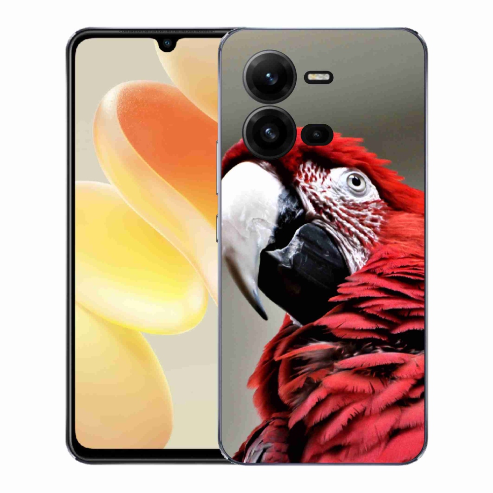 Gélový kryt mmCase na Vivo X80 Lite - papagáj ara červený
