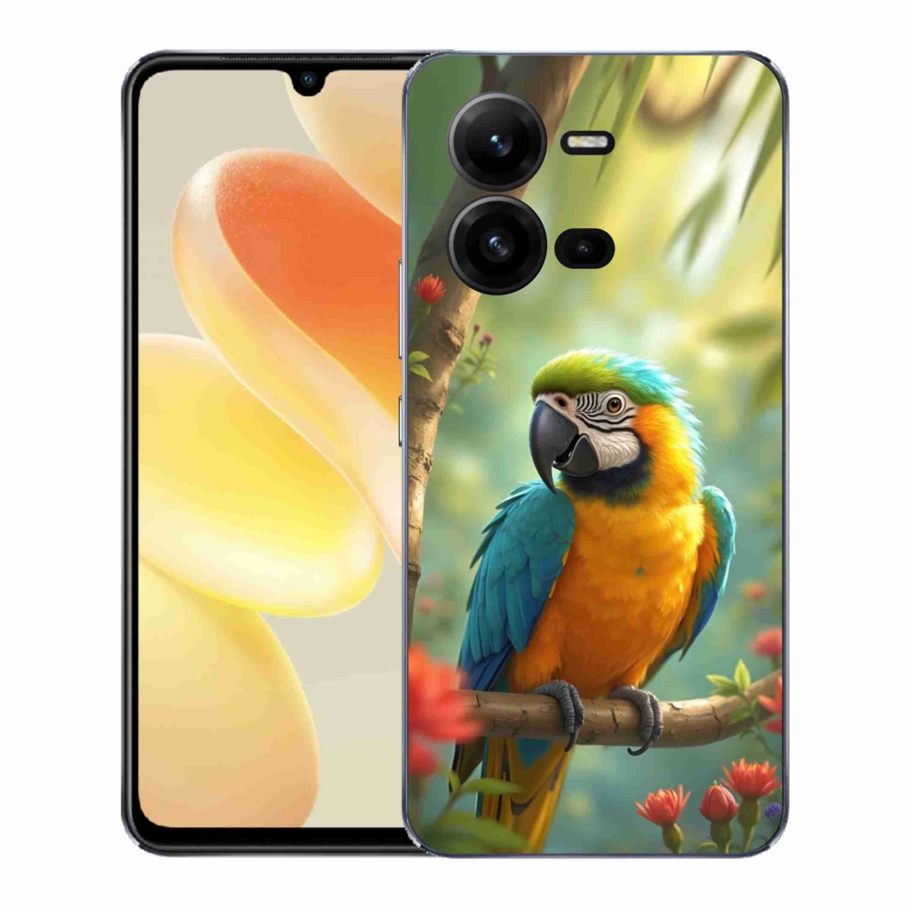 Gélový kryt mmCase na Vivo X80 Lite - papagáj ara modrožltá