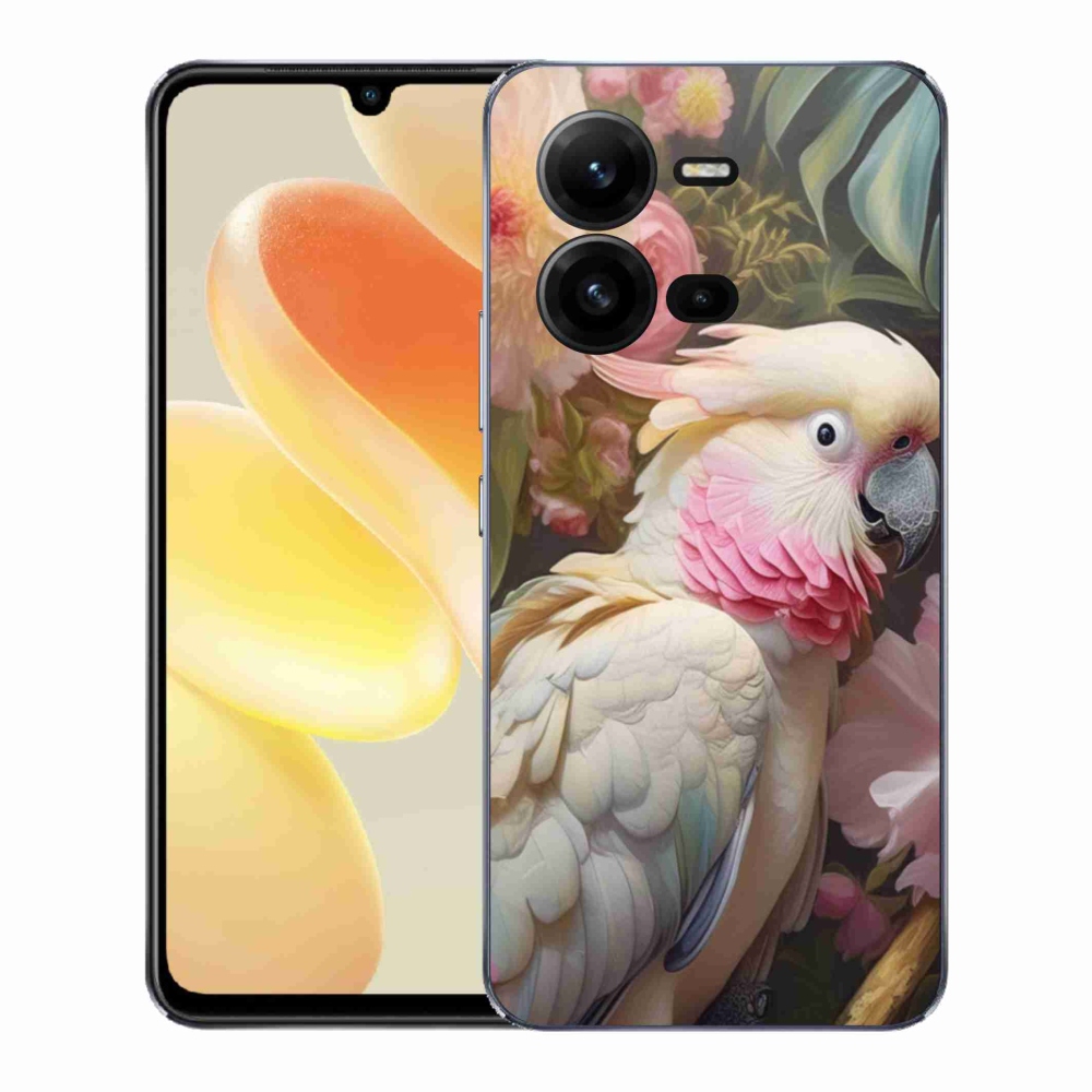 Gélový kryt mmCase na Vivo X80 Lite - papagáj kakadu ružový 2