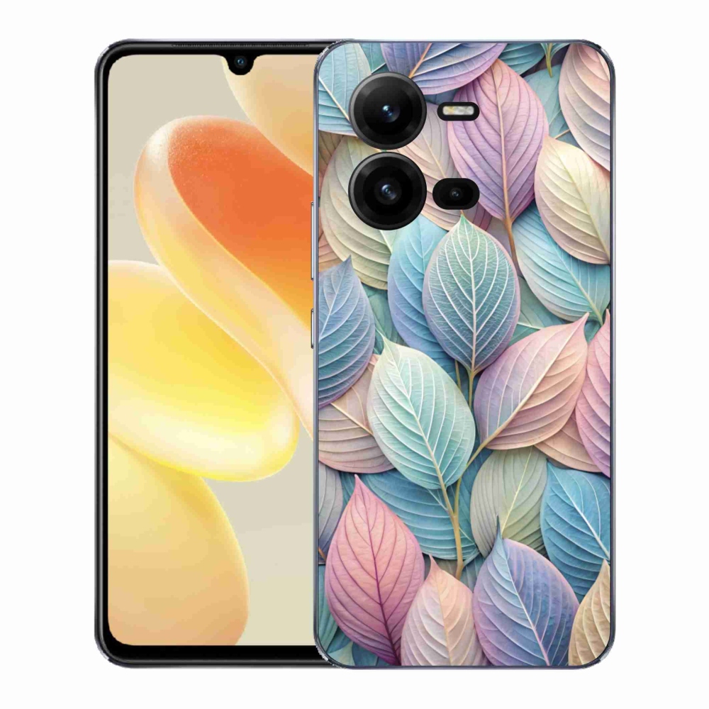 Gélový kryt mmCase na Vivo X80 Lite - pastelové listy