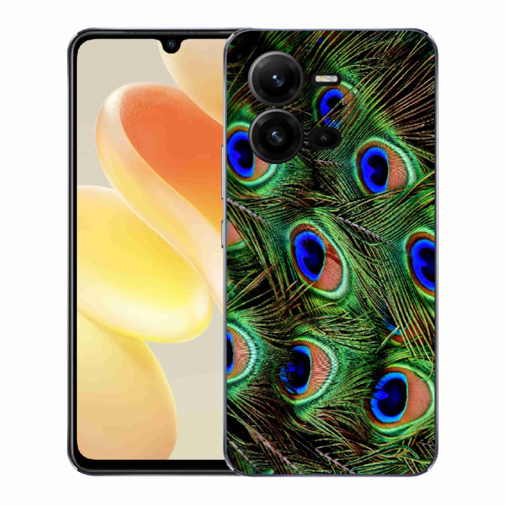 Gélový kryt mmCase na Vivo X80 Lite - pávie perie