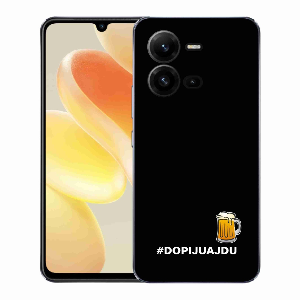 Gélový kryt mmCase na Vivo X80 Lite - pivný motív 1 čierne pozadie