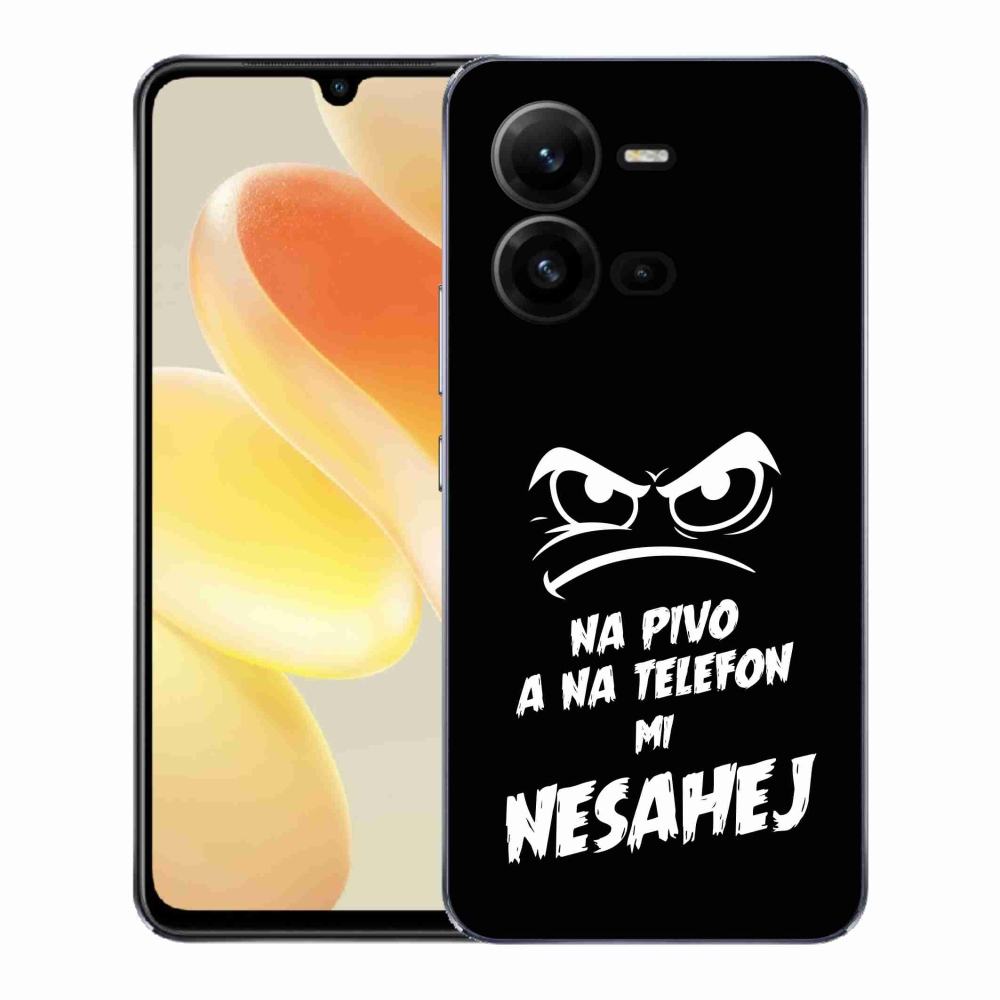 Gélový kryt mmCase na Vivo X80 Lite - pivný motív 2 čierne pozadie