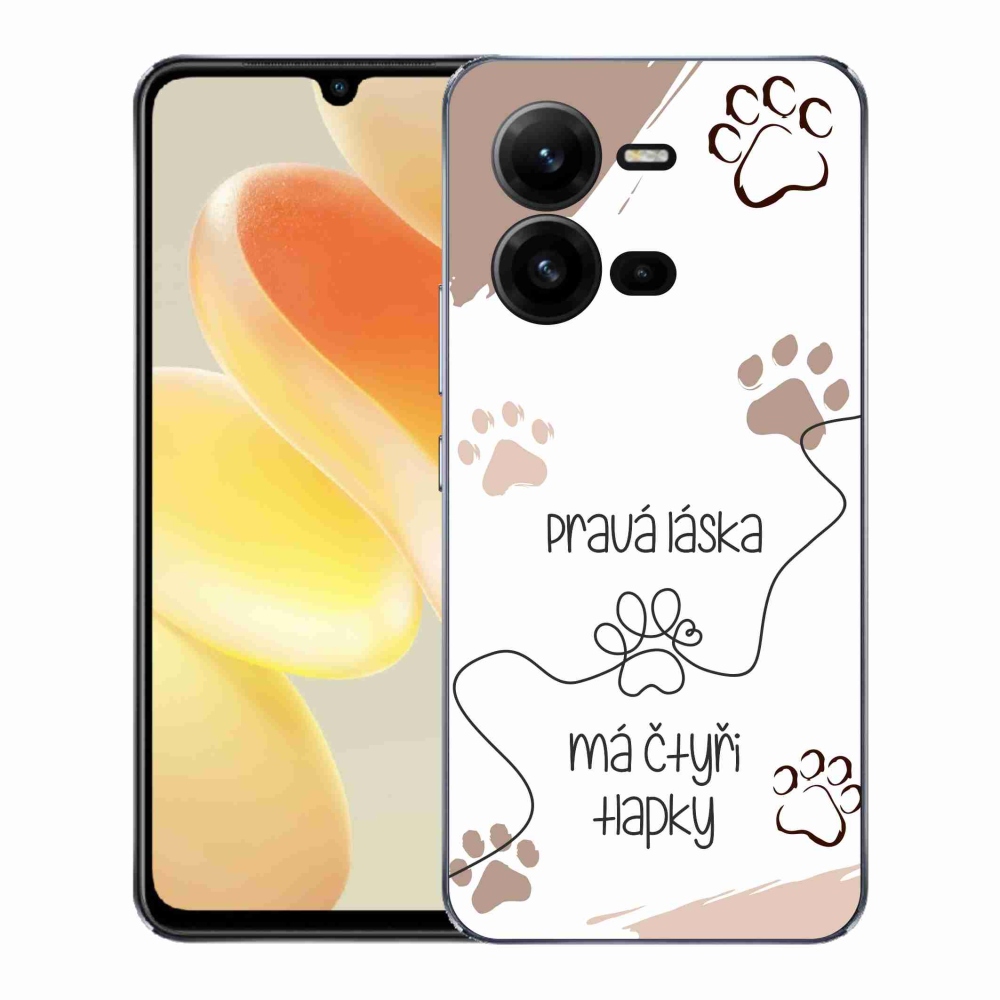 Gélový kryt mmCase na Vivo X80 Lite - psí motív 1 biele pozadie