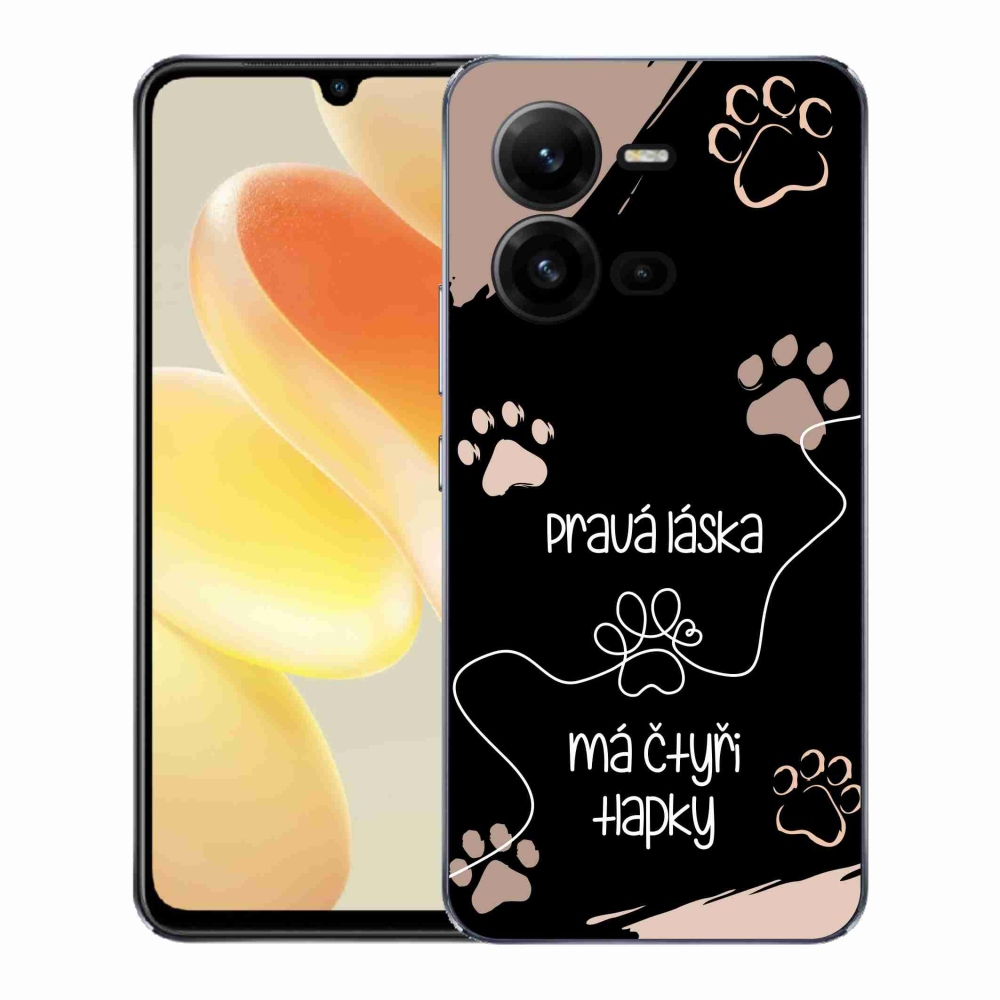 Gélový kryt mmCase na Vivo X80 Lite - psí motív 1 čierne pozadie