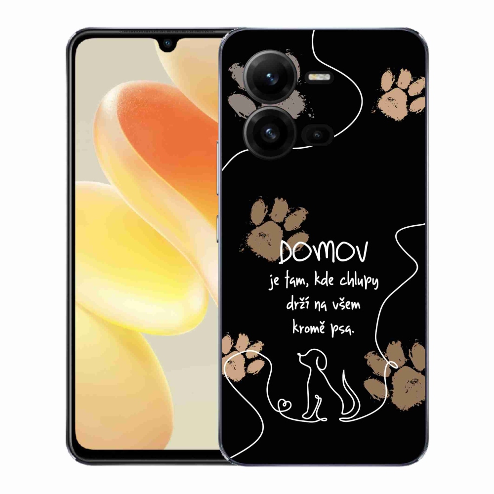 Gélový kryt mmCase na Vivo X80 Lite - psí motív čierne pozadie