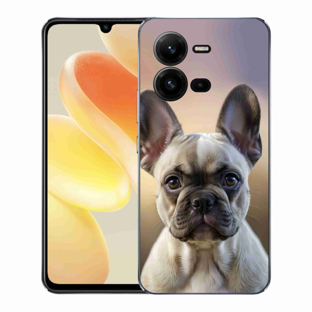 Gélový kryt mmCase na Vivo X80 Lite - roztomilý francúzsky buldoček