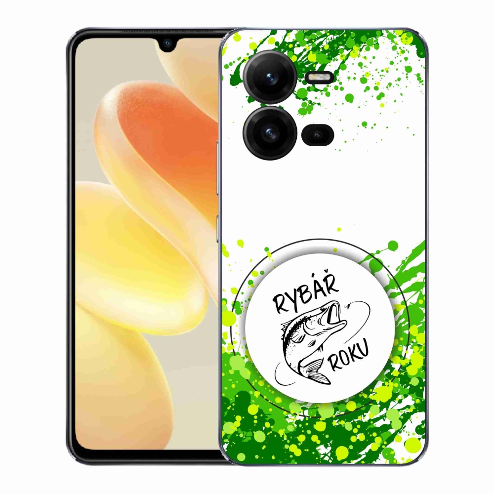 Gélový kryt mmCase na Vivo X80 Lite - rybár roku biele pozadie