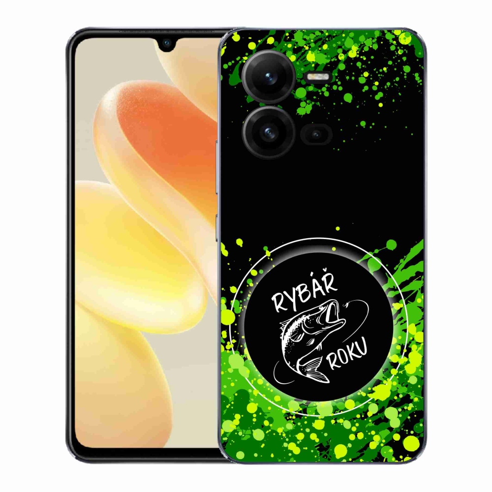 Gélový kryt mmCase na Vivo X80 Lite - rybár roku čierne pozadie