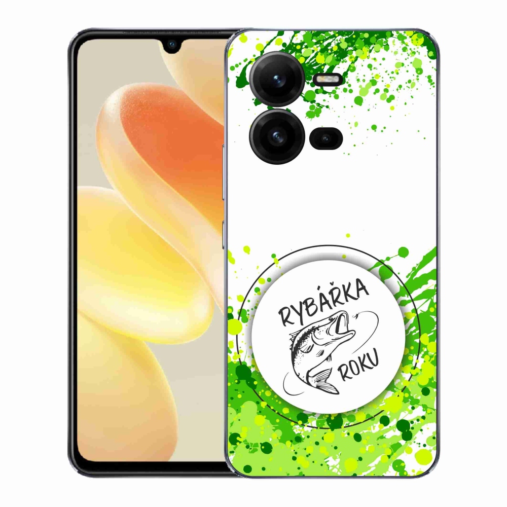 Gélový kryt mmCase na Vivo X80 Lite - rybárka roku biele pozadie