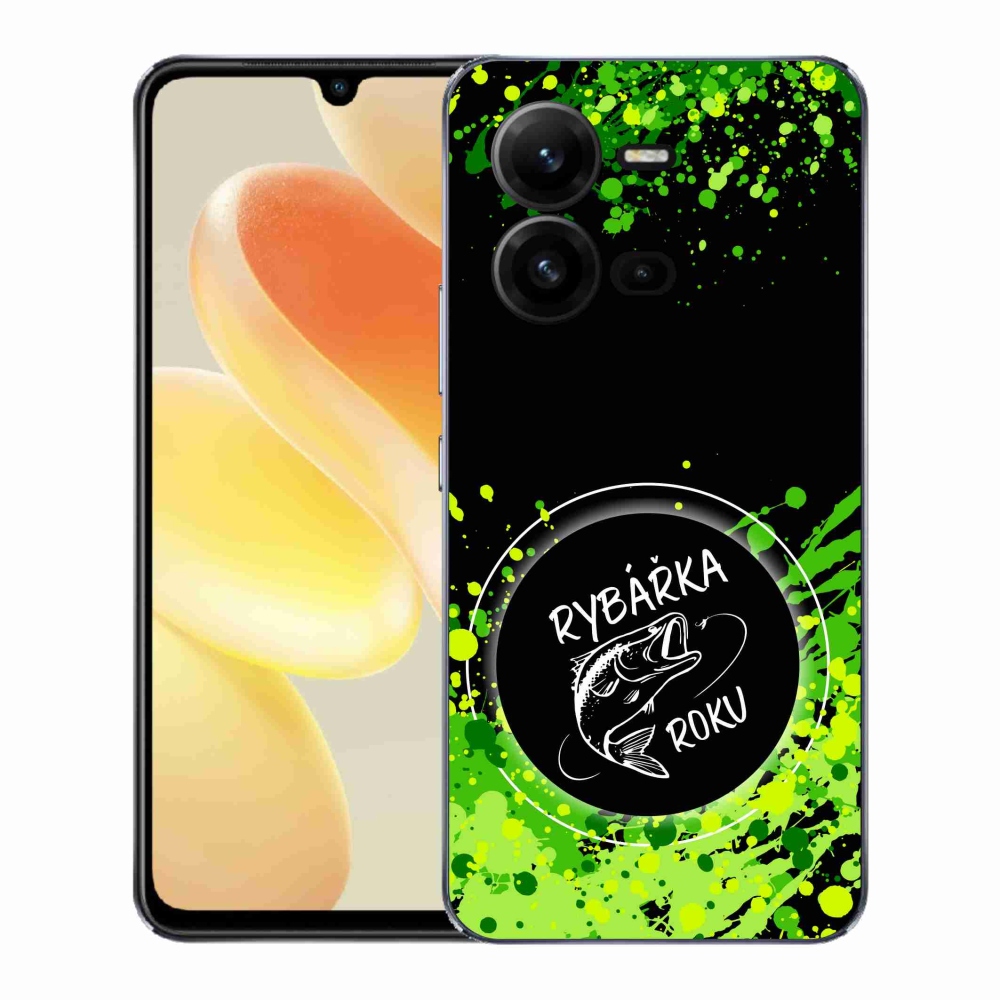 Gélový kryt mmCase na Vivo X80 Lite - rybárka roku čierne pozadie