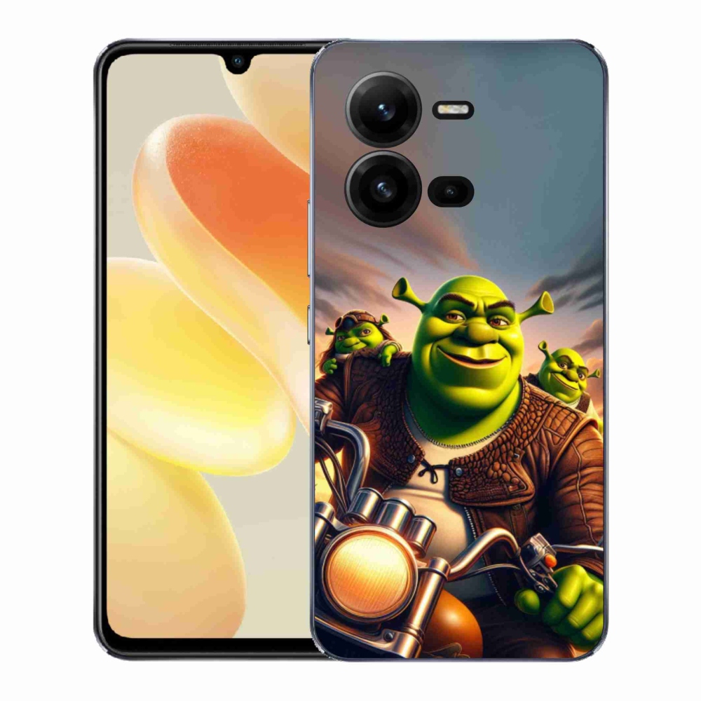 Gélový kryt mmCase na Vivo X80 Lite - zhrek na motorke