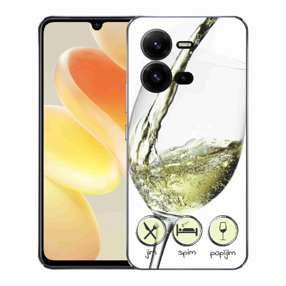 Gélový kryt mmCase na Vivo X80 Lite - pohár vína bielej