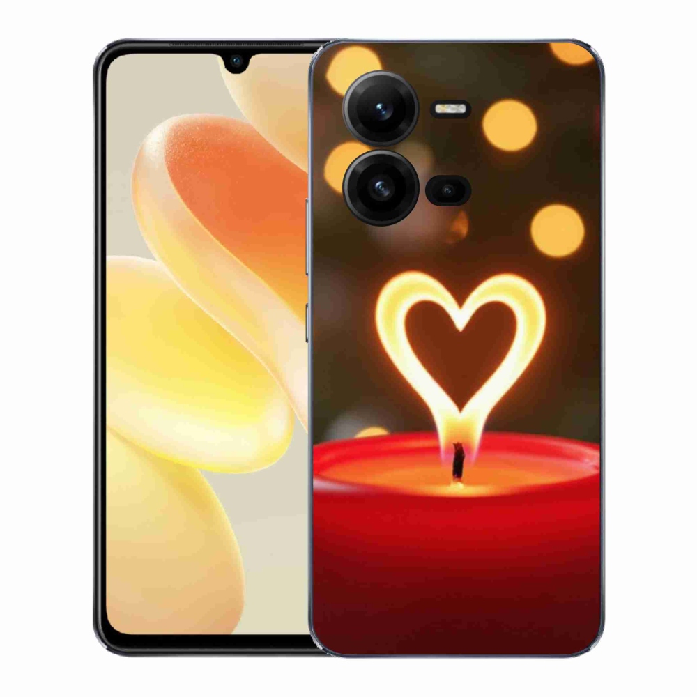 Gélový kryt mmCase na Vivo X80 Lite - srdce z plameňa