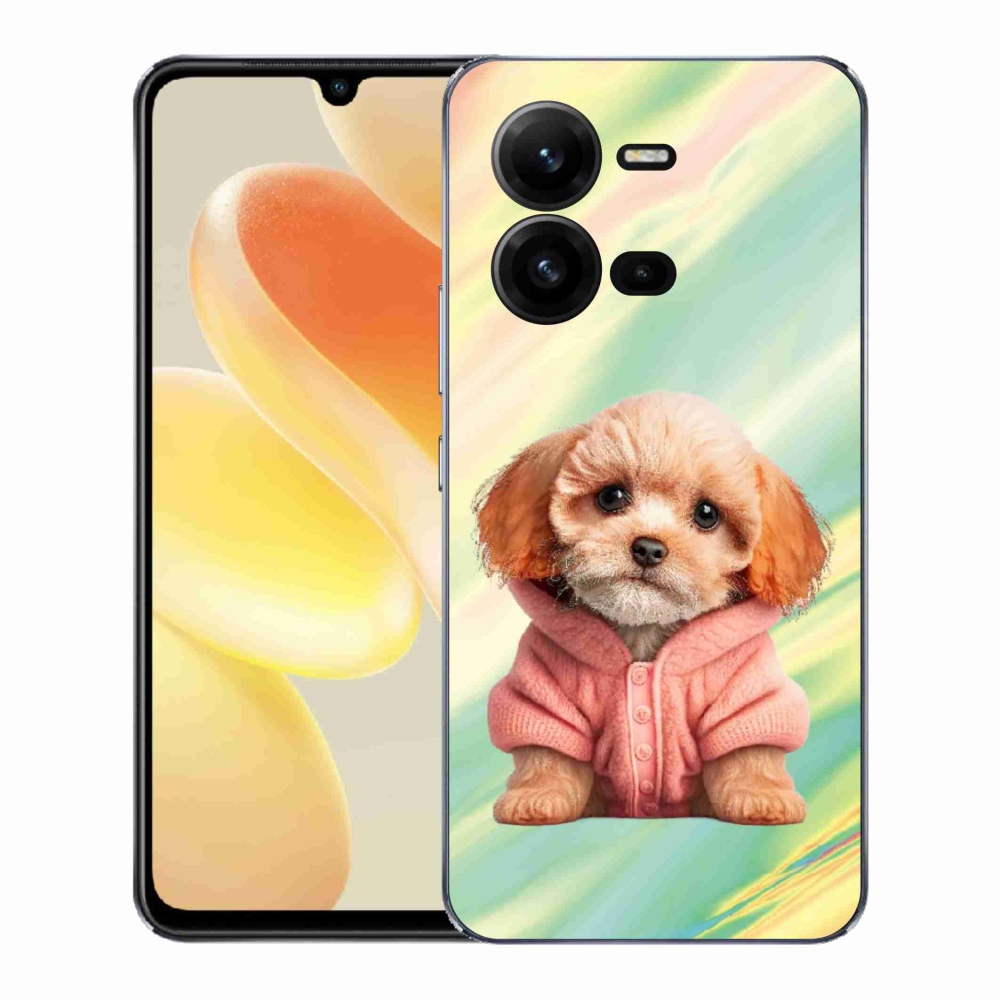 Gélový kryt mmCase na Vivo X80 Lite - šteňa vo svetri
