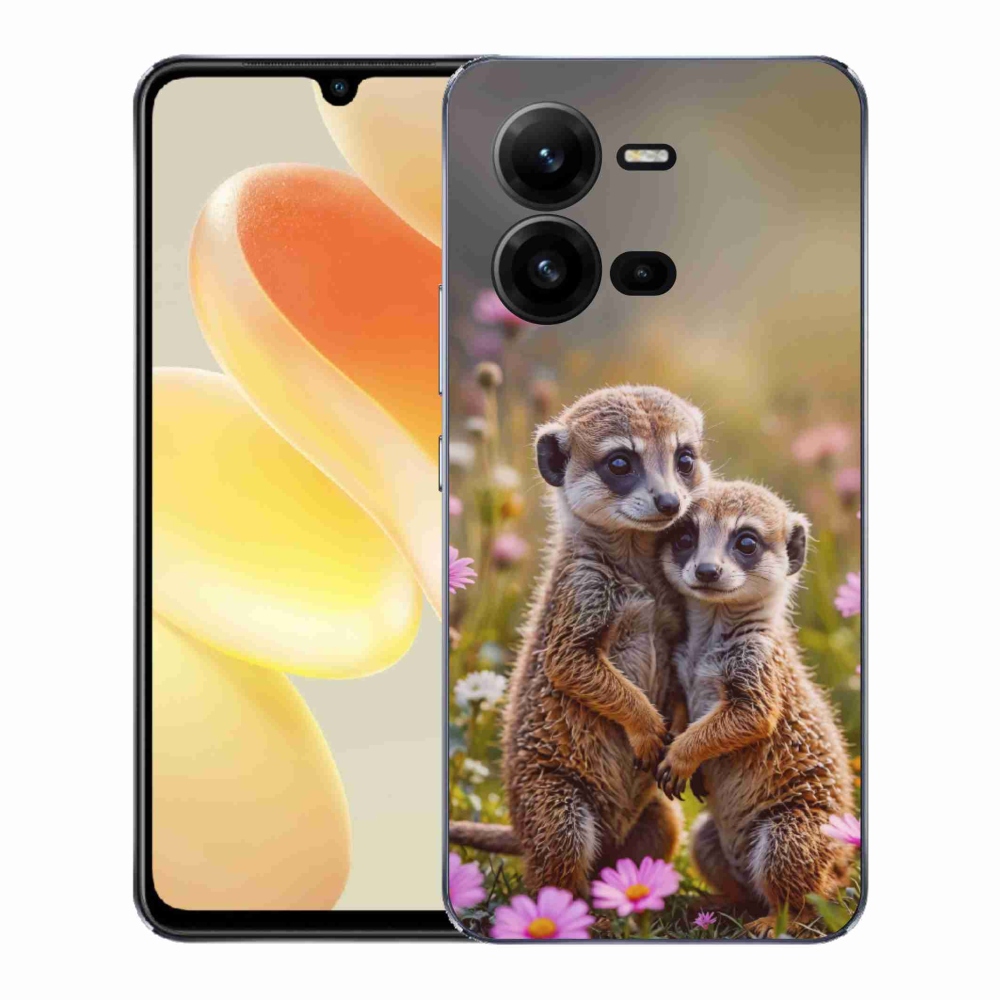 Gélový kryt mmCase na Vivo X80 Lite - surikatí duo