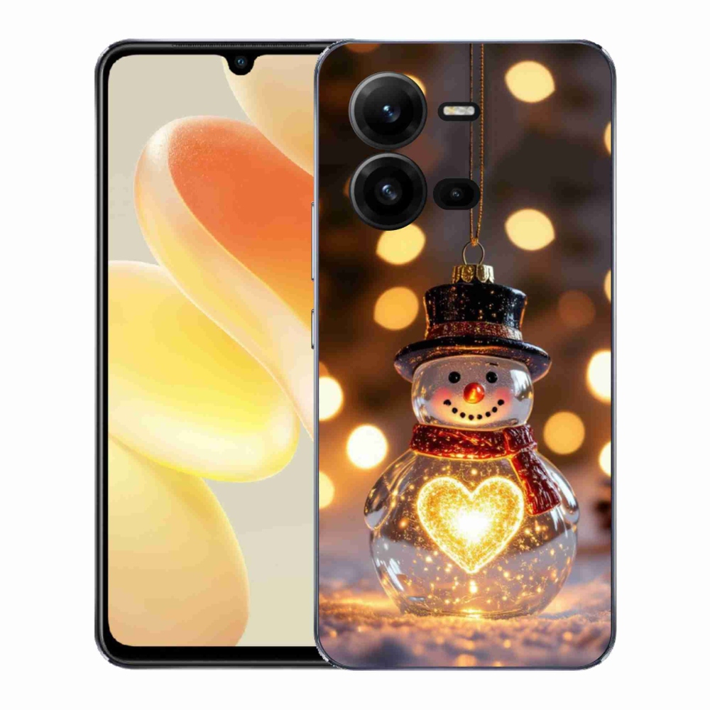 Gélový kryt mmCase na Vivo X80 Lite - svietiaci vianočný snehuliak