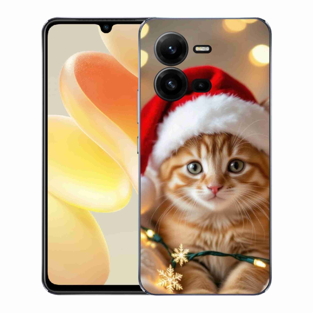 Gélový kryt mmCase na Vivo X80 Lite - vianočné mačiatko