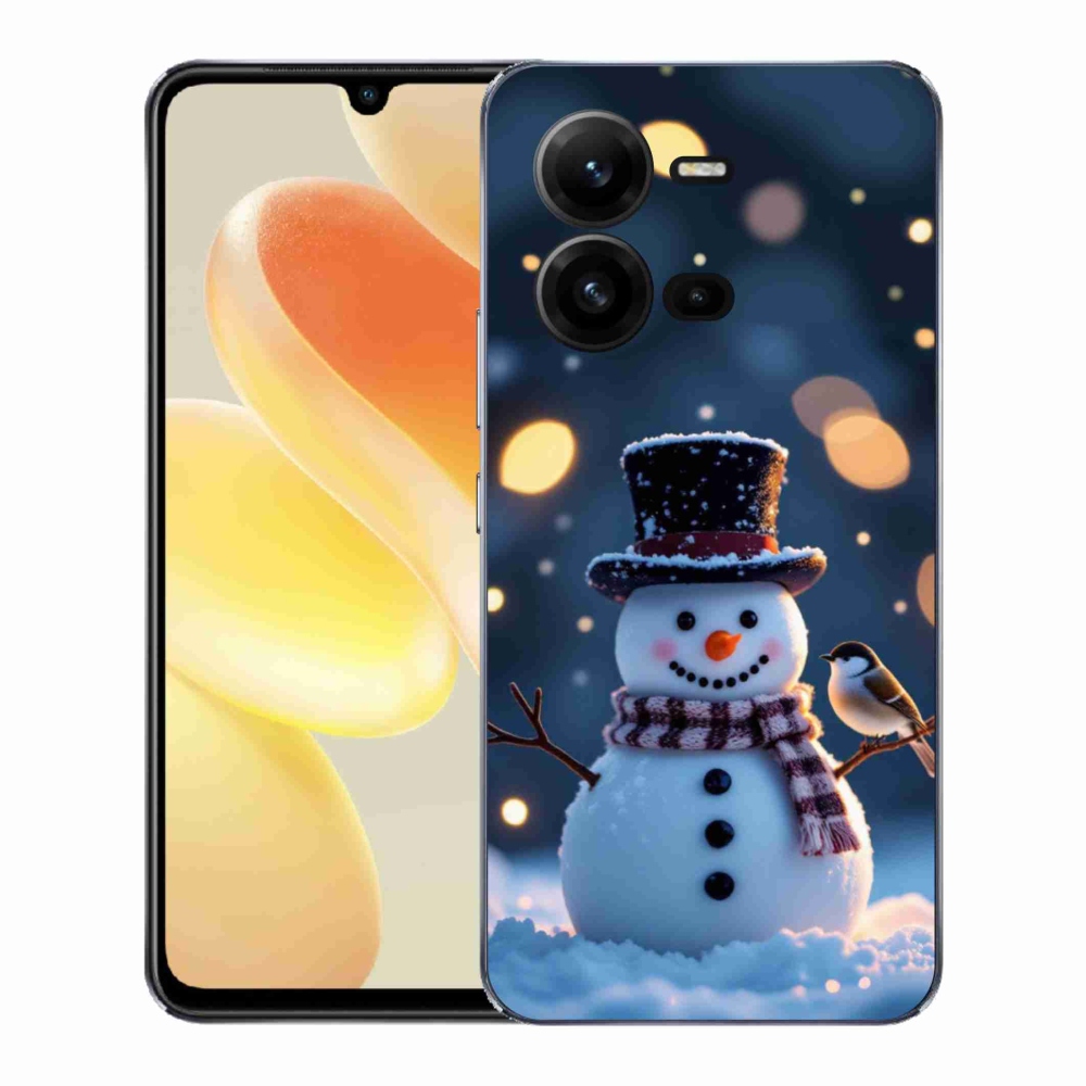 Gélový kryt mmCase na Vivo X80 Lite - vianočný snehuliak