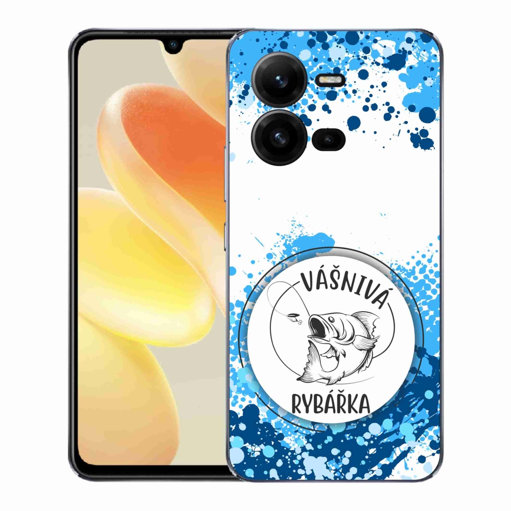 Gélový kryt mmCase na Vivo X80 Lite - vášnivá rybárka biele pozadie