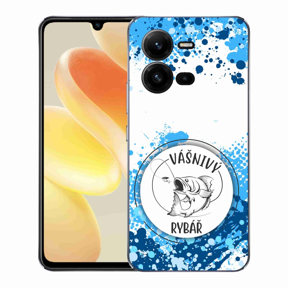Gélový kryt mmCase na Vivo X80 Lite - vášnivý rybár biele pozadie