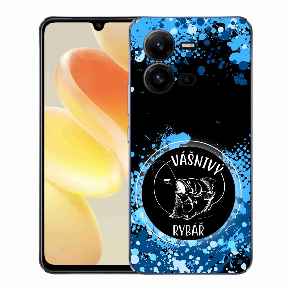 Gélový kryt mmCase na Vivo X80 Lite - vášnivý rybár čierne pozadie
